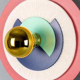 Saturn Colourful Disc Wall Light - Polished Brass