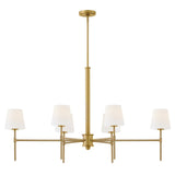 Saunders Medium Six Light Linear - Lacquered Brass, by Hinkley