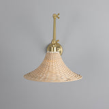 Savannah Rattan Wall Light - Satin Brass