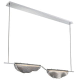 Savona Linear Chandelier Double Light sMoke By Lib And Co Side View