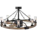 Sawyer 36” with 28” LED Smart Fandelier Matte Black By Hinkley - Side View2