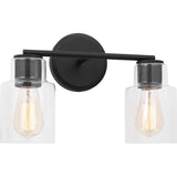 Sayward Vanity Light — 14 1/8", Clear, Midnight Black