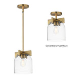 Scoop Flush Mount Pendant Natural Aged Brass by Maxim Lighting