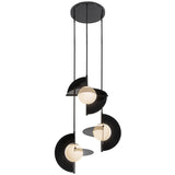 Scorpio Chandelier Glossy Black Opal Glass By Kuzco - Front View