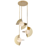 Scorpio Chandelier Metallic Brass Opal Glass By Kuzco