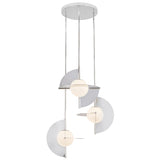 Scorpio Chandelier Polished Nickel Opal Glass By Kuzco - Front View