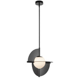 Scorpio Pendant Light Glossy Black Opal Glass By Kuzco - Front View