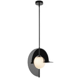 Scorpio Pendant Light Glossy Black Opal Glass By Kuzco - Side View