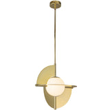 Scorpio Pendant Light Metallic Brass Opal Glass By Kuzco - Front View
