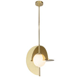 Scorpio Pendant Light Metallic Brass Opal Glass By Kuzco - Side View