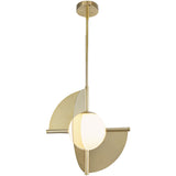 Scorpio Pendant Light Metallic Brass Opal Glass By Kuzco