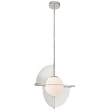Scorpio Pendant Light Polished Nickel Opal Glass By Kuzco - Front View