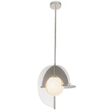 Scorpio Pendant Light Polished Nickel Opal Glass By Kuzco - Side View