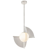 Scorpio Pendant Light Polished Nickel Opal Glass By Kuzco
