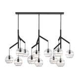 Sedona Multi-Light Triple Chandelier By Visual Comfort Modern, Finish: Nightshade Black, Color: Clear, , | Casa Di Luce Lighting