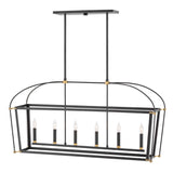 Selby Medium Six Light Open Frame Linear - Black - by Hinkley