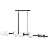 Selene Linear Suspension 10 Lights Black Oxide By Frederic Ramond - Front View