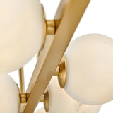 Selene Linear Suspension 10 Lights Lacquered Brass By Frederic Ramond - Detailed View