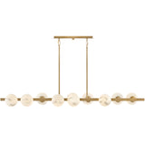 Selene Linear Suspension 10 Lights Lacquered Brass By Frederic Ramond - Front View1