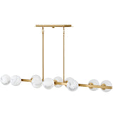 Selene Linear Suspension 10 Lights Lacquered Brass By Frederic Ramond - Front View