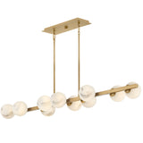 Selene Linear Suspension 10 Lights Lacquered Brass By Frederic Ramond - Side View1