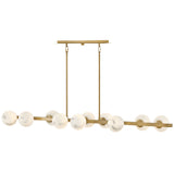 Selene Linear Suspension 10 Lights Lacquered Brass By Frederic Ramond - With Light