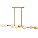Selene Linear Suspension 10 Lights Lacquered Brass By Frederic Ramond
