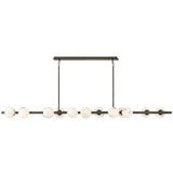 Selene Linear Suspension 14 Lights Black Oxide By Frederic Ramond - Front View