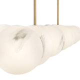 Selene Linear Suspension 14 Lights Lacquered Brass By Frederic Ramond - Detailed View