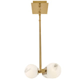 Selene Linear Suspension 14 Lights Lacquered Brass By Frederic Ramond - Side View1