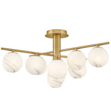 Selene Semi-Flush Mount Lacquered Brass By Frederic Ramond