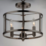 Sentinel Semi-Flush Mount Satin Nickel by Maxim Lighting