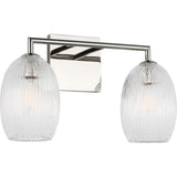 Serafina Wall Sconce — 16", Striped Clear, Polished Nickel | Polished Nickel
