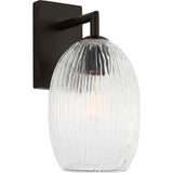 Serafina Wall Sconce — Striped Clear, Aged Iron | Aged Iron