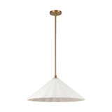 Serena Pendant Light Medium Aged Gold Opal Matte Glass By Alora Without Light
