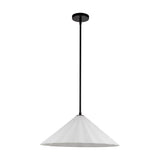 Serena Pendant Light Medium Matte Black Opal Matte Glass By Alora Without Light