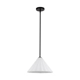 Serena Pendant Light Small Matte Black Opal Matte Glass By Alora Without Light