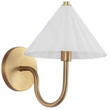 Serena Wall Vanity Light Aged Gold Opal Glass By Alora - Side View1