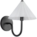 Serena Wall Vanity Light Matte Black Opal Glass By Alora - Side View1