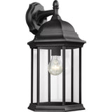 Sevier Down Outdoor Wall Lantern — 18.75 Inch, Black with Clear Glass