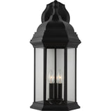 Sevier Down Outdoor Wall Lantern — 23.5 Inch, Black with Clear Glass