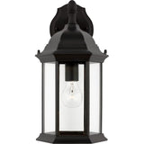 Sevier Downlight Outdoor Wall Lantern — Black with Clear Glass