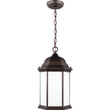 Sevier Outdoor Pendant — Antique Bronze with Satin Etched Glass