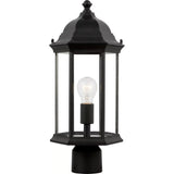 Sevier Post Lantern — 18 Inch, Black with Clear Glass