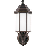 Sevier Up Outdoor Wall Lantern — 16.5 Inch, Antique Bronze with Satin Etched Glass