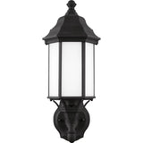 Sevier Up Outdoor Wall Lantern — 16.5 Inch, Black with Satin Etched Glass