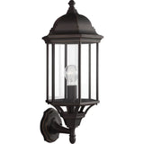 Sevier Up Outdoor Wall Lantern — 22 Inch, Antique Bronze with Clear Glass
