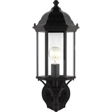 Sevier Uplight Outdoor Wall Lantern — Black with Clear Glass