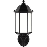 Sevier Uplight Outdoor Wall Lantern — Black with Satin Etched Glass