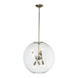 Sfera 6-Light Pendant, shown in Modern Brass, by Hubbardton Forge